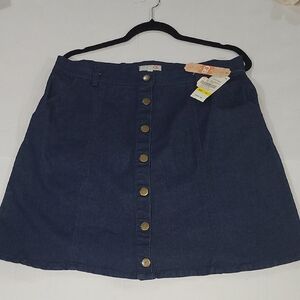 GB Western Indigo Blue 63 %Cotton   Stretch Denim Jean Skirt Size M. NEW.